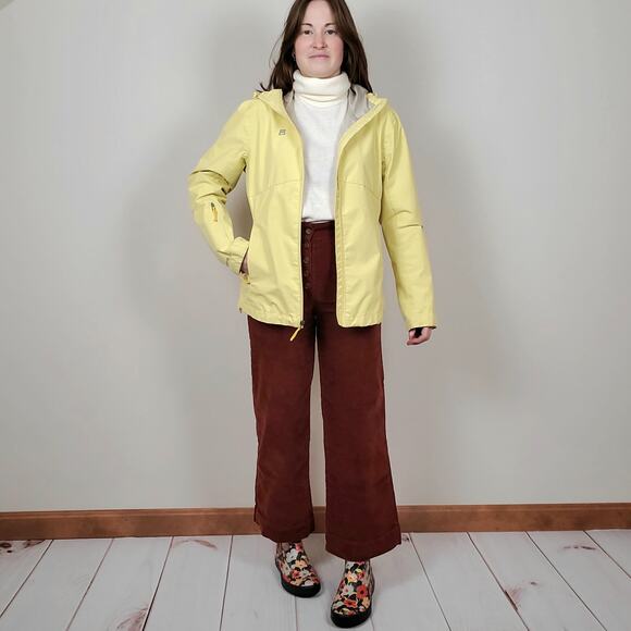 Avalanche Butter Yellow Zip Up Rain Jacket Windbreaker Womens Medium - Picture 2 of 12